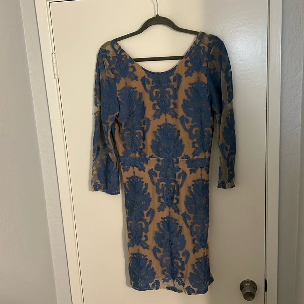 lace mini dress with open back